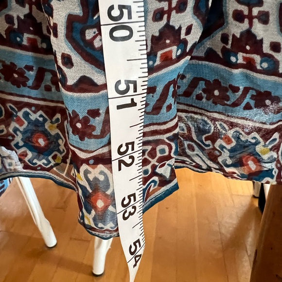 Anthropologie Sasha ruffled maxi dress💙🤍🩵 - Picture 7 of 13